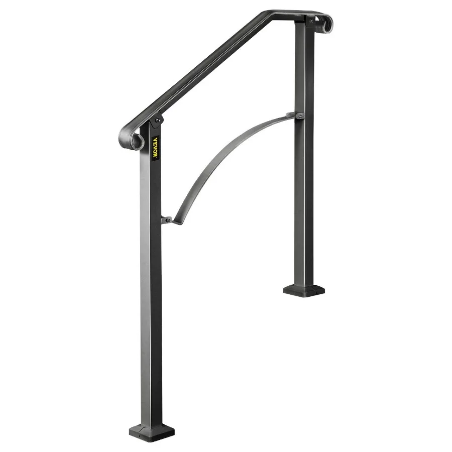 

Handrails for Outdoor Steps Fit 2 or 3 Steps Outdoor Stair Railing Arch2 Wrought Iron Handrail Flexible Porch Railing Black Tra