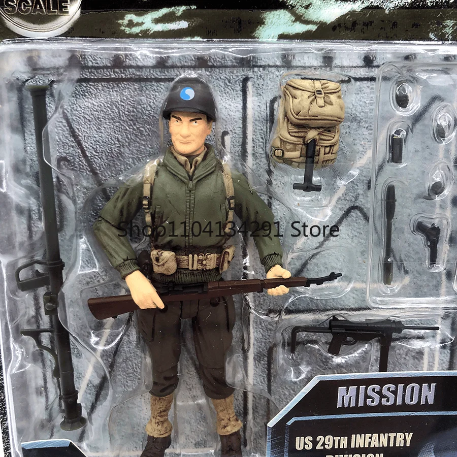 Modelo militar bbi original, escala 1:18, soldados, exército dos eua, figuras de ação articuladas, brinquedo infantil, conjunto de 4 peças