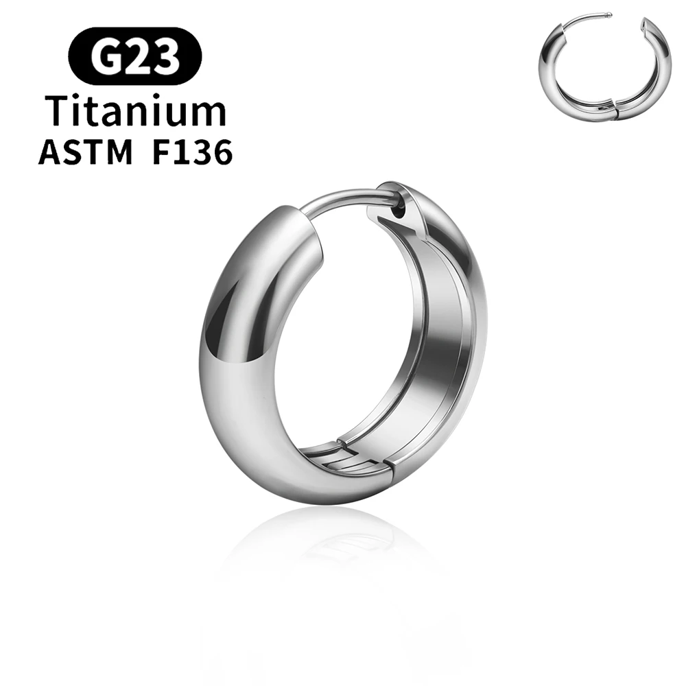 ASTM F136 G23 Titanium Hoepel Oorbellen 20G Scharnierende Vrouwen Mannen Kraakbeen Tragus Helix Kwab Piercing Ronde Oor Ring Lichaam sieraden