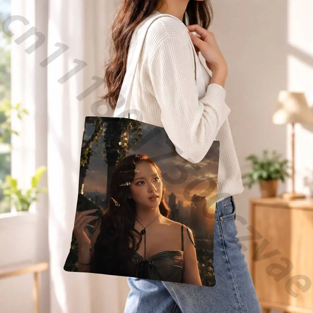 J-Jisoo CLICK Reusable Fashionable Backpack Multifunctional Handbag Canvas Shopping Bag