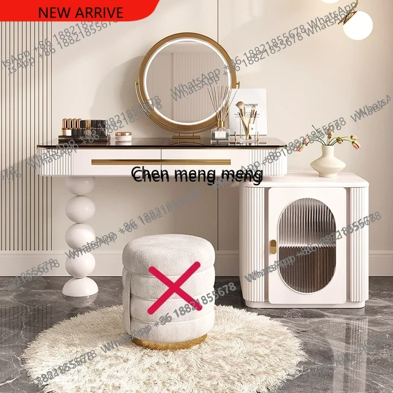 z183 Luxury Makeup Dressing Table Mirror Apartment Organizer Dresser Chest LED Light Dressing Table Vanity Charm Coiffeuse Furni
