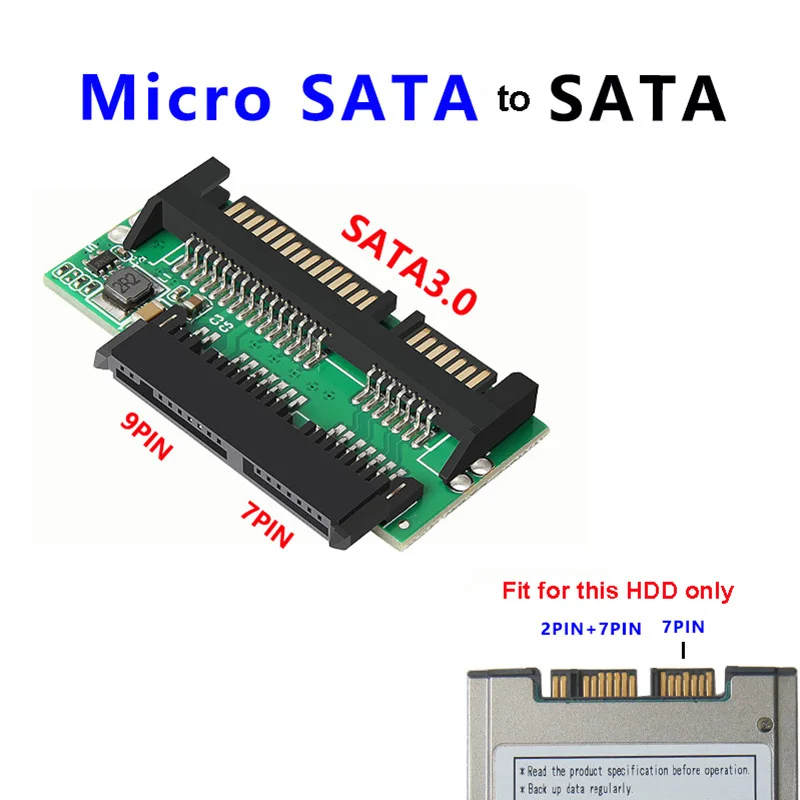 Scheda convertitore da Micro SATA a SATA 1.8 SSD da 2.5 pollici Mini SATA da 16pin a 22pin caricatore per Computer SATA estendere la spina dell'adattatore