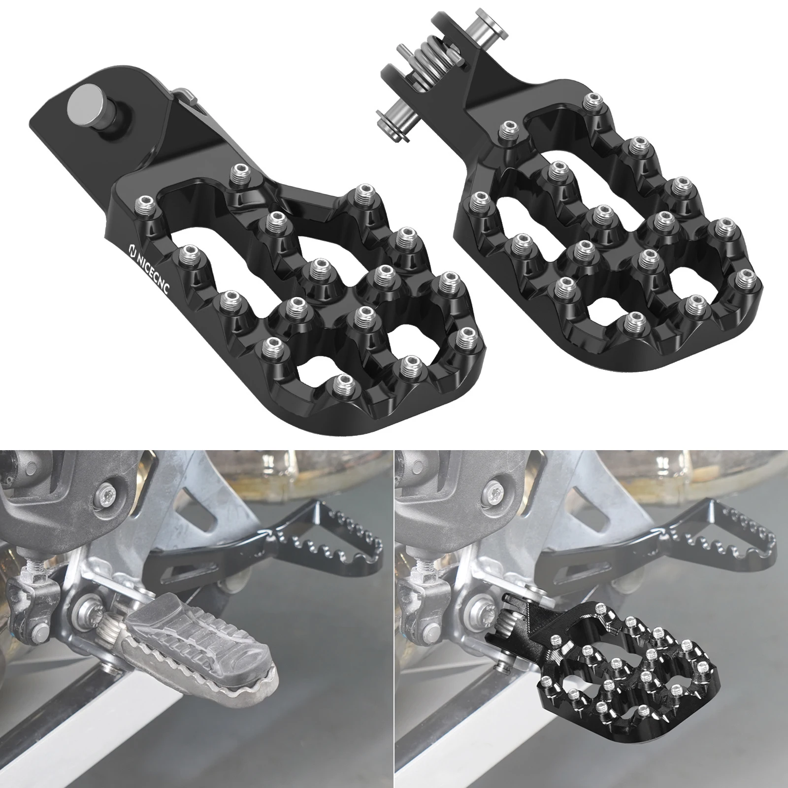 

NICECNC Motorcycle Offset Footpegs Wide Footrests for BMW R1250GS R1250GSA R1250 GS GSA 2019-2023 R1250GS Adventure 2019-2024