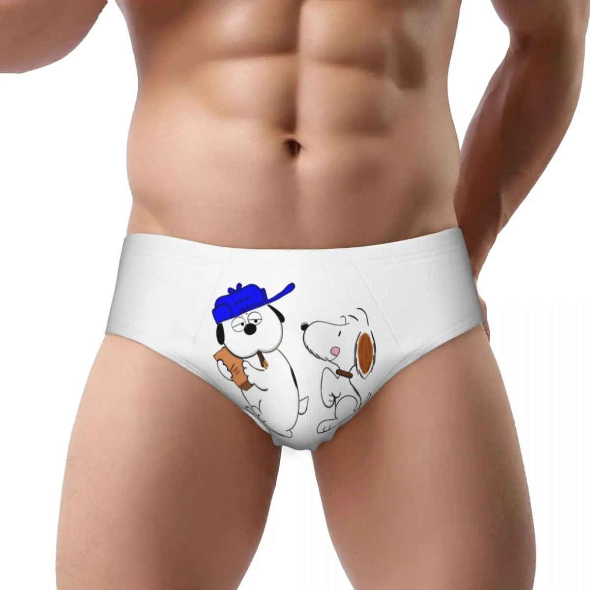 Custom S-Snoopys And Olaf Briefs Underwear Mens Comfortable Stretch Panties