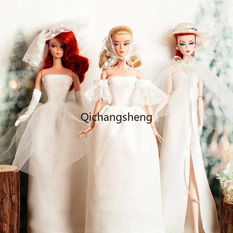 1/6 BJD Doll Clothes Handmade Advanced Customized Wedding Dress for Barbie Clothes Outfits Gown 11.5