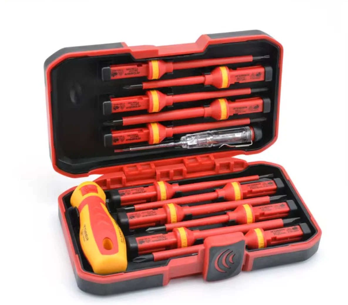 R'DEER TOOL boutique type 1000V 11 ICE 60900:2004 DIN EN 60 900:2004 6015# chrome vanadium 13pcs VDE insulated screwdriver set