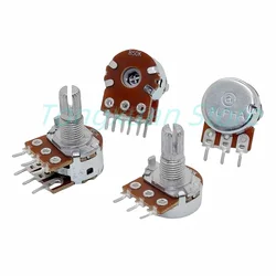 1pc ALPHA RV16AF 3/6pins Double Single-unit Carbon Film Potentiometer B10K 50K 100K Audio Volume Control Pot 15MM Plum Shaft