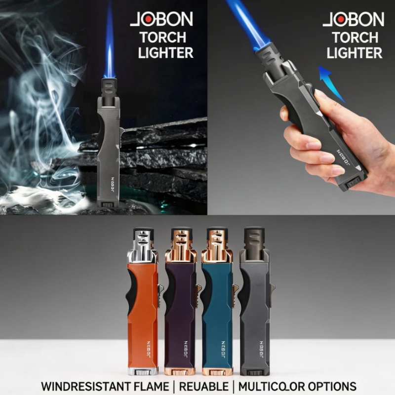 

Portable Turbo Jet Torch Lighter, Durable Metal Construction, High-Temp Flame Ideal for BBQ Kitchen Searing & Small Welding Jobs