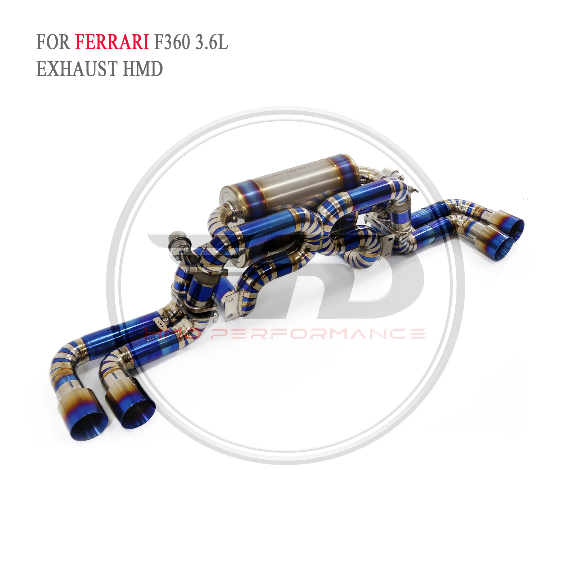 HMD Desempenho Escape para Ferrari F360, 3.6L Válvula, Catback Titanium Alloy Exhaust Dicas, X Pipe Design