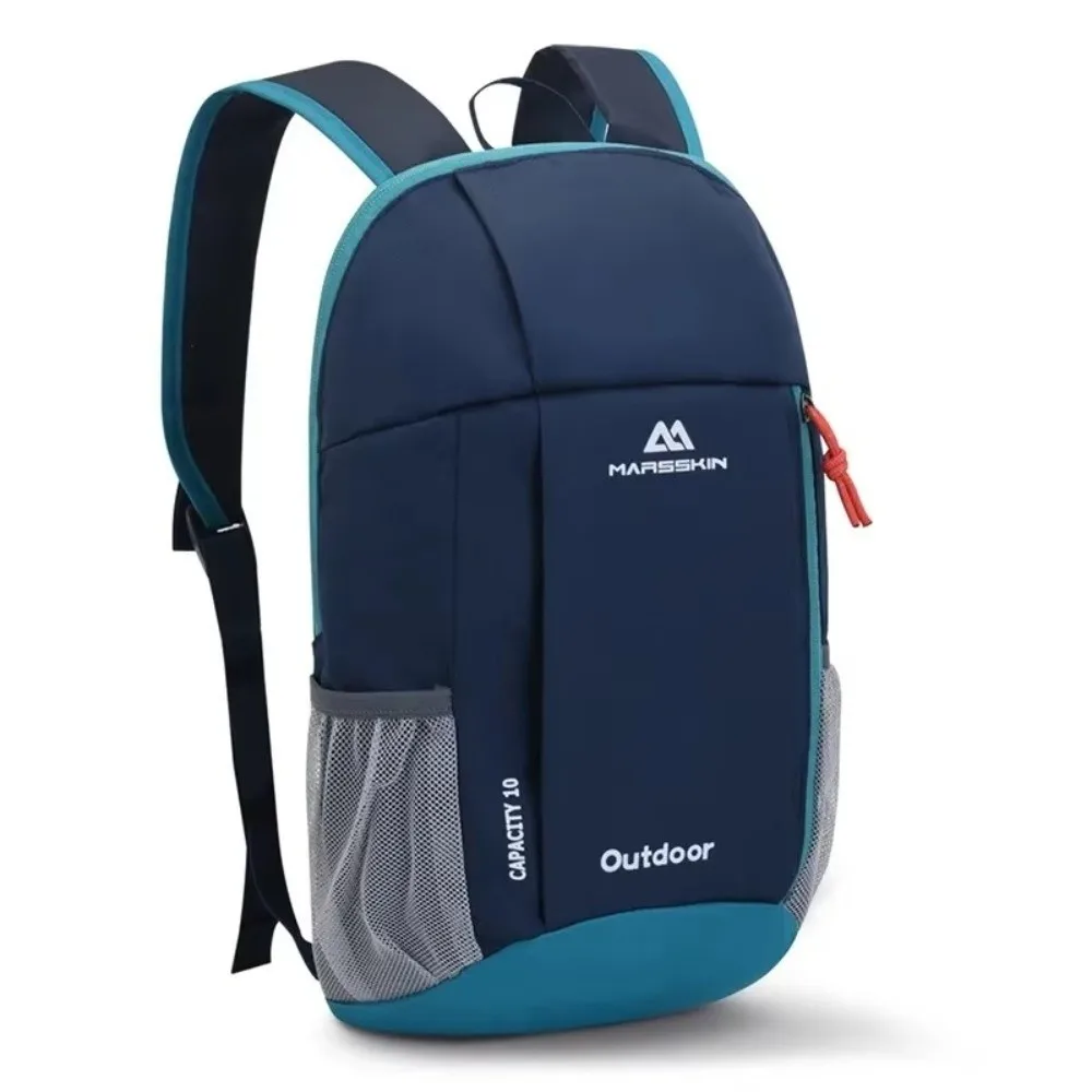 Portable 10L Climbing Backpack Zipper Large Capacity Student Daypack Casual Polyester Small Bookbag For Men Women