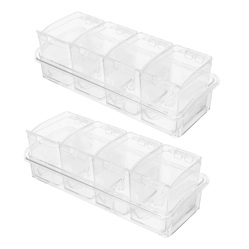 

Seasoning Box Set Condiment Storage Pots Spice Jar with Spoon Jars Lids Containers Kit Sugar Organizer for Salt Vials Spices