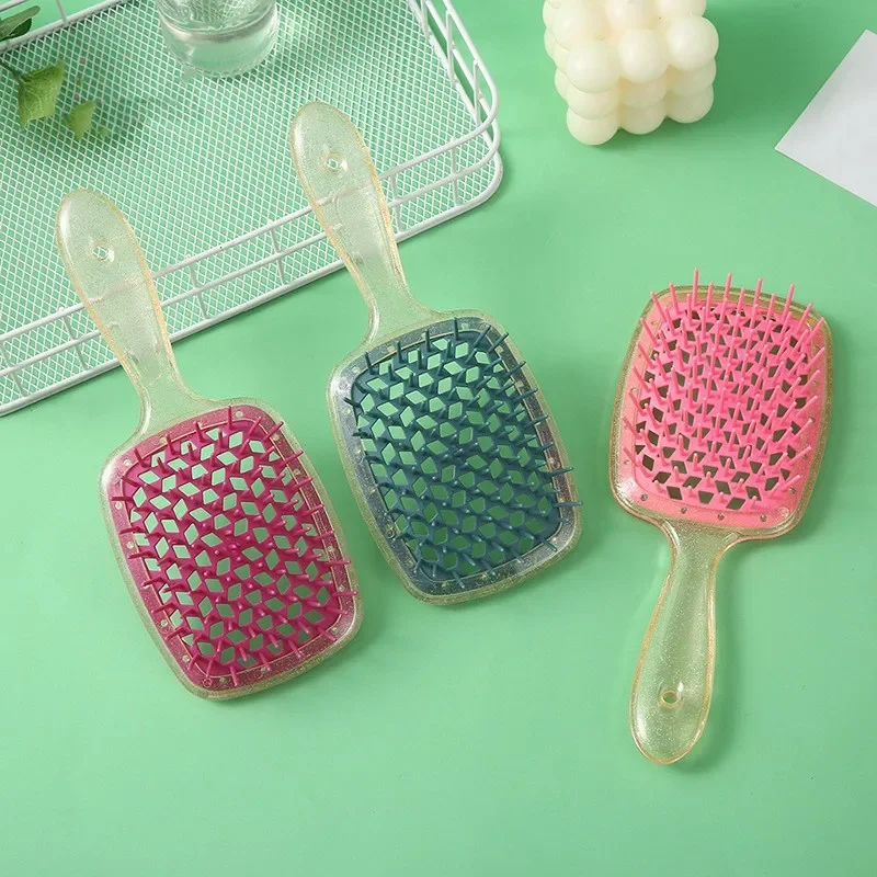 1pcs Detangling Hair Brush Scalp Massage Combs Wide Tooth Air Cushion Comb Hollow Antistatic Hairbrush Salon Hair Styling Tool