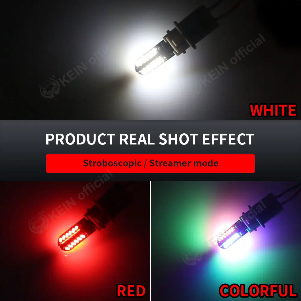 KEIN 2PCS T10 Led Running Horse Flash Strobe W5W 194 168 Car Parking Wedge Clearance Tail Lights White Red Colorful Bulb Lamp