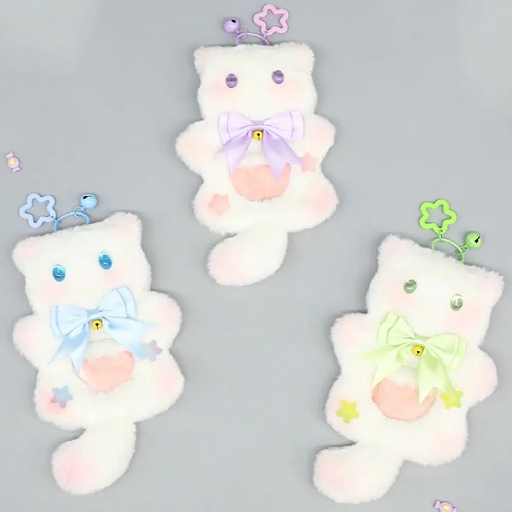 

Lacework Cute Badge Holder Cartoon Cat with Keychain Anime Pins Display Base DIY Plush Badge Decoration Tray Backpack Ornament