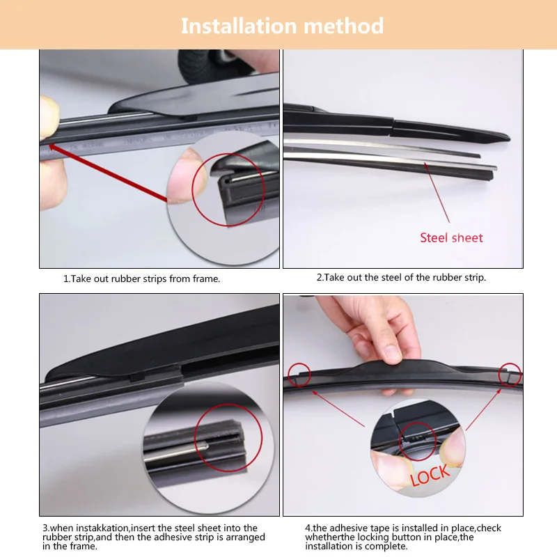 1pcs Auto Windscreen Car Wiper blade Strips Vehicle Insert Rubber Strip FR 10mm 14