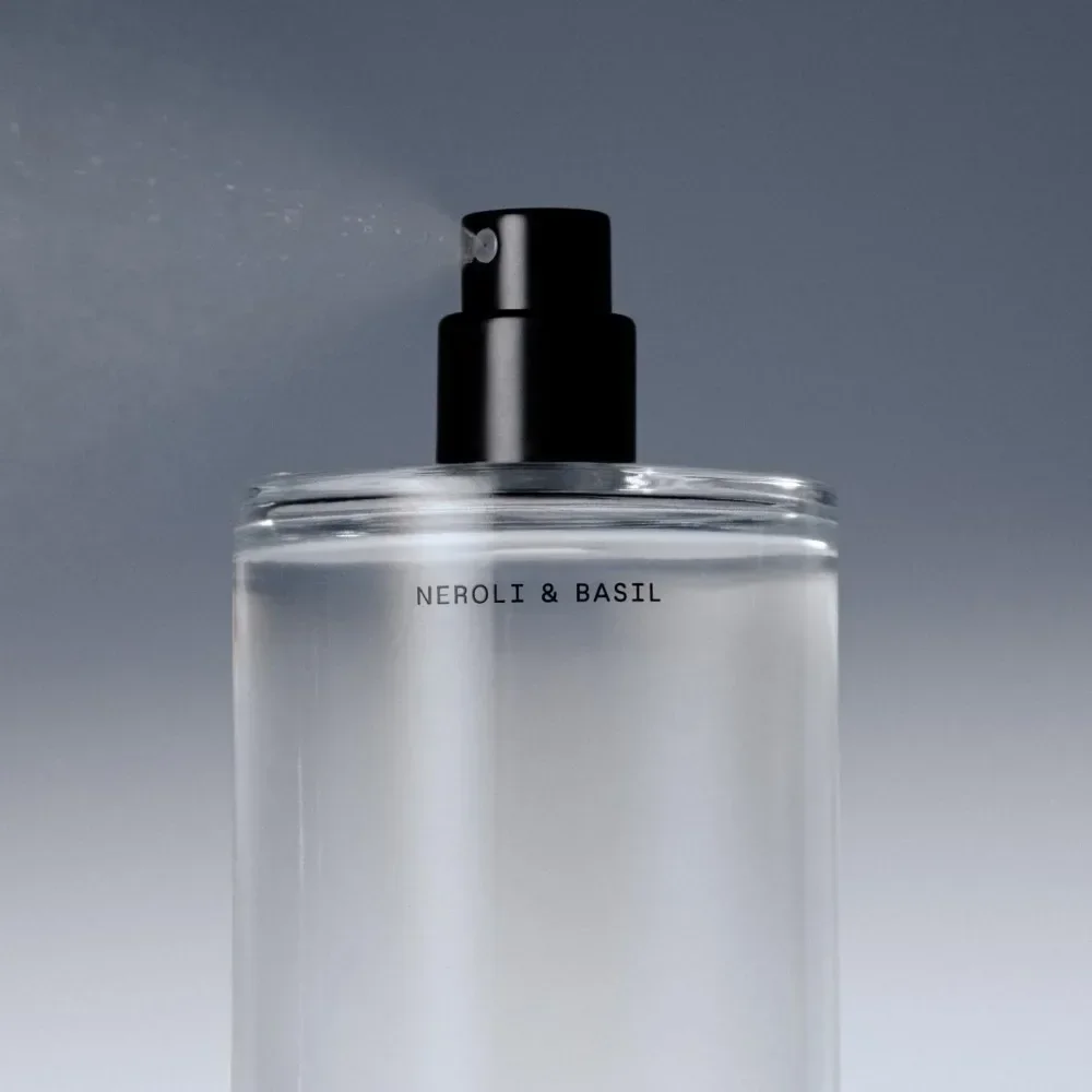 Nebbia per il corpo con sale e pietra, profumo di neroli e basilico, profumo infuso per la cura della pelle Spray per capelli e corpo per uomini e donne Regali natalizi 3,4 oz