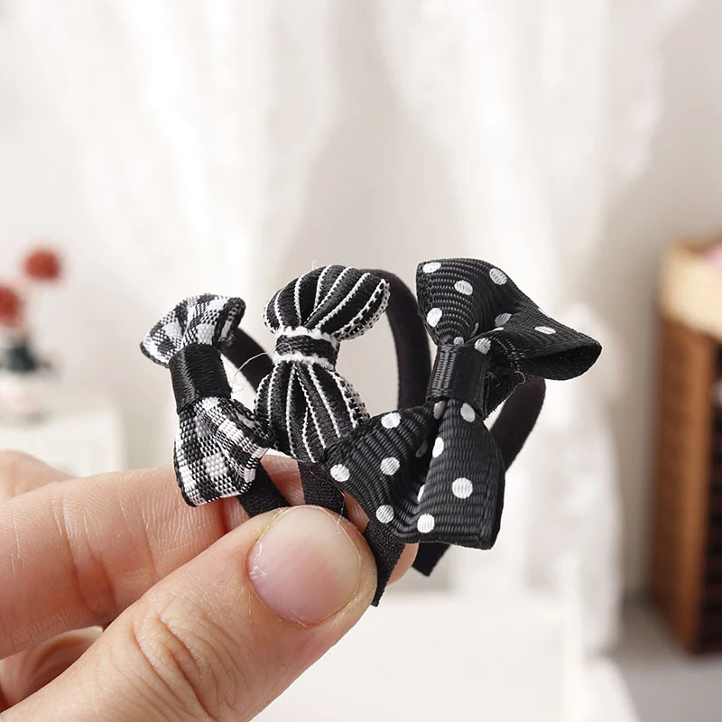 Mini Doll Bow Hair Hoop Headband Doll Hair Accessories Dollhouse Scene Decoration Dolls Dress Up Toy Pretend Play Toys