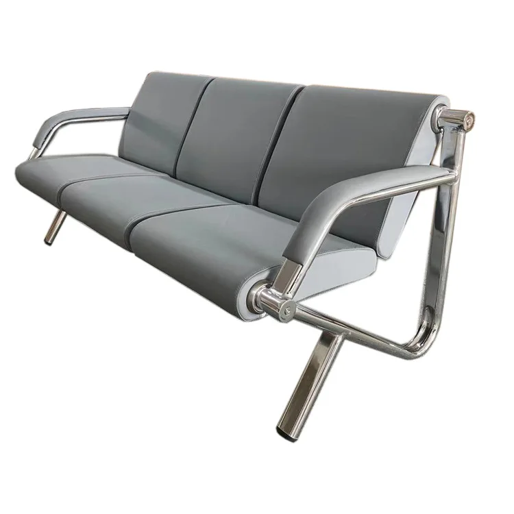 Divano in cotone a forma di arte in pelle con struttura in ferro, combinazione di divani a tre posti e due posti, ufficio semplice