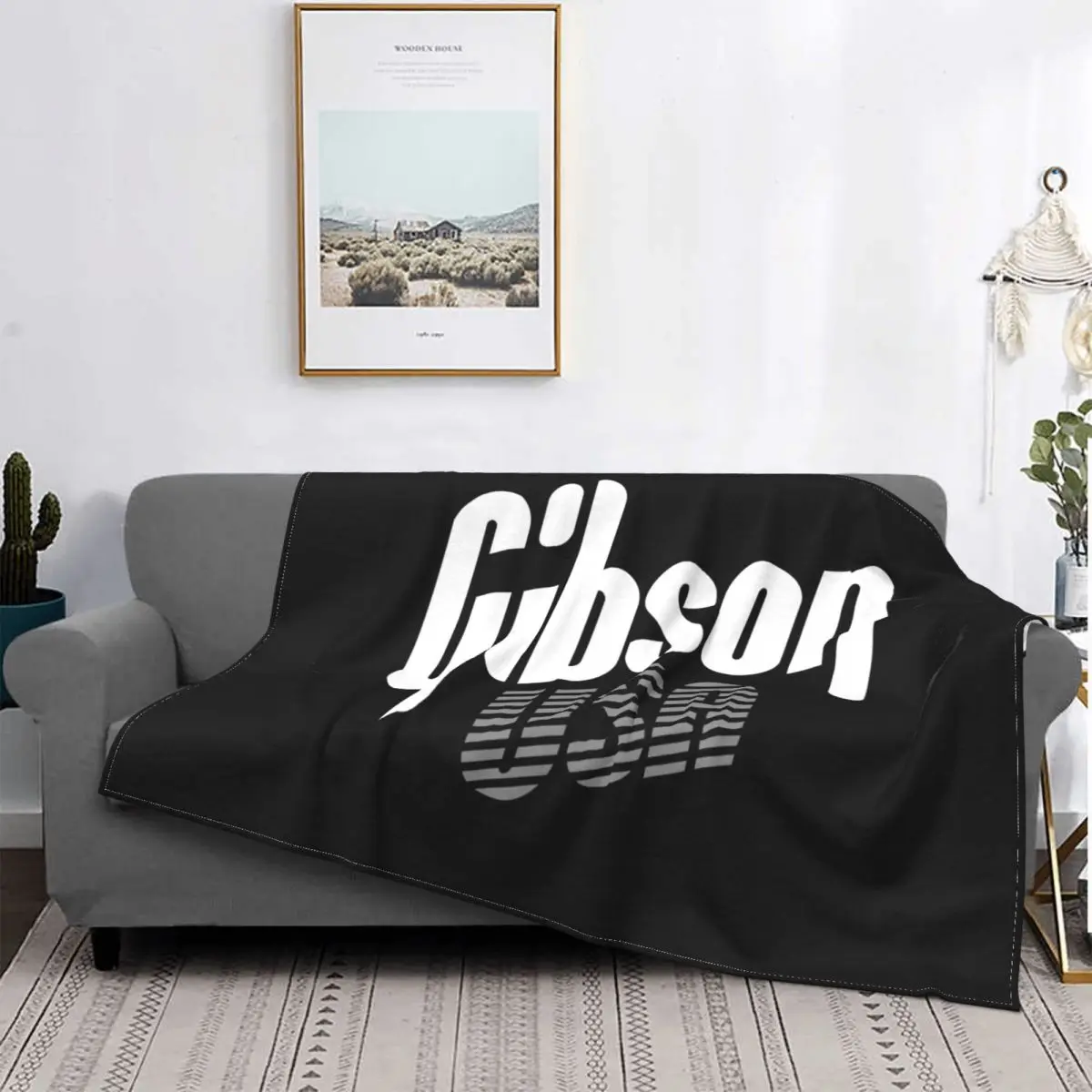 Gibson Usa Guitars Electric Bass Hard Rock Acoustic Blanket Winter Super Warm Faux Fur Throw