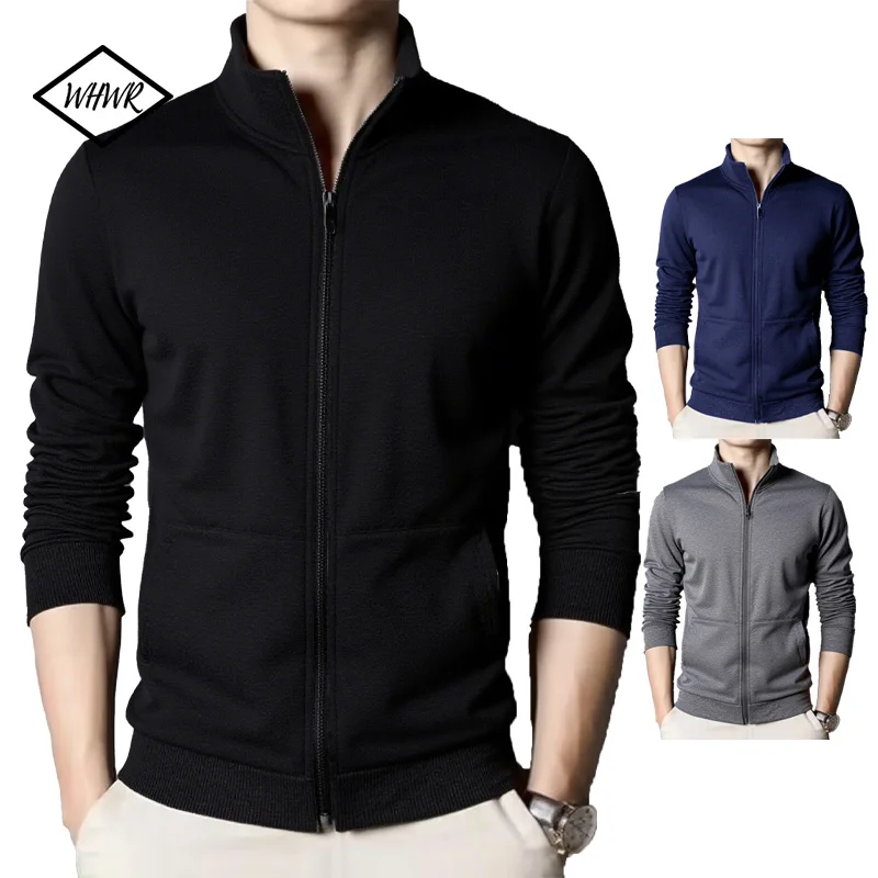 

Autumn Men's Half Zipper Thick Sweatshirts Long Sleeve Solid Color Pullover Turtleneck Streetwear Winter Warm Jacket Sport Coats