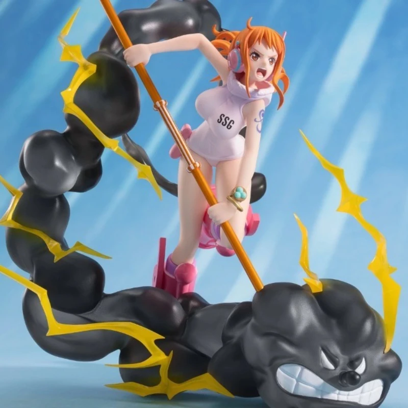 

Bandai Original Box One Piece Figuarts zero FZ Super Fierce Battle Nami Thunder Anime Toys Collection Gifts