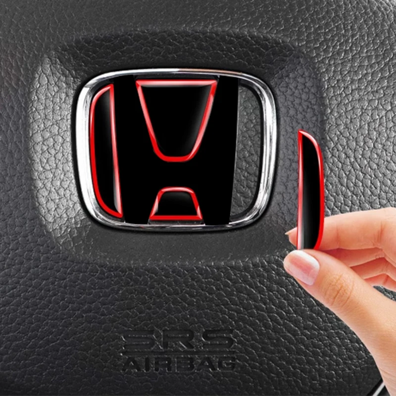 Car Steering Wheel Front Rear Sticker For Honda Accord Civic Spirior City FIT CRV Emblem Badge Logo Protective Decals Decoration