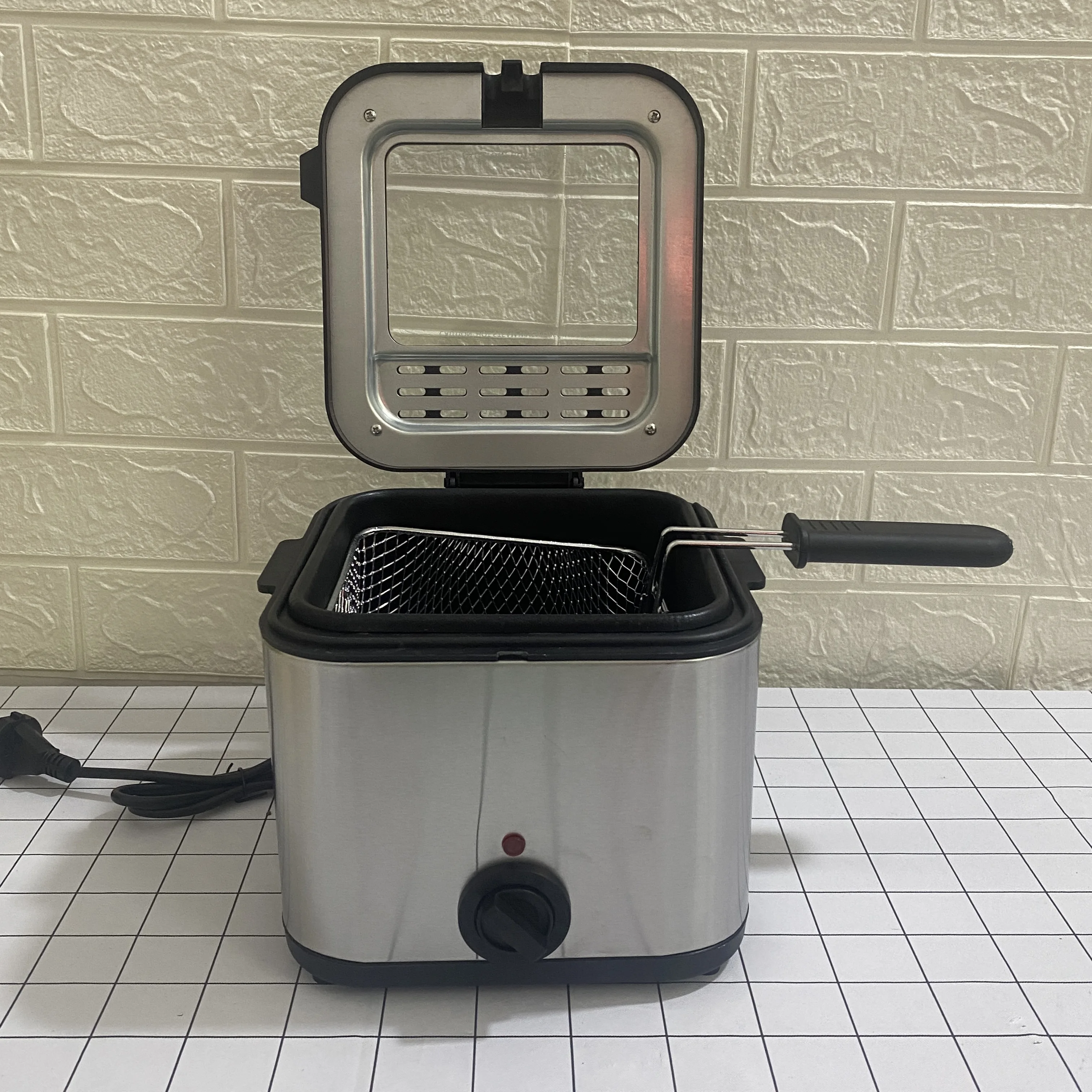 Electric Deep Fryer 2.5l Oil Capacity Deep Fryer Commercial Household  Rectangle Stainless Steel
