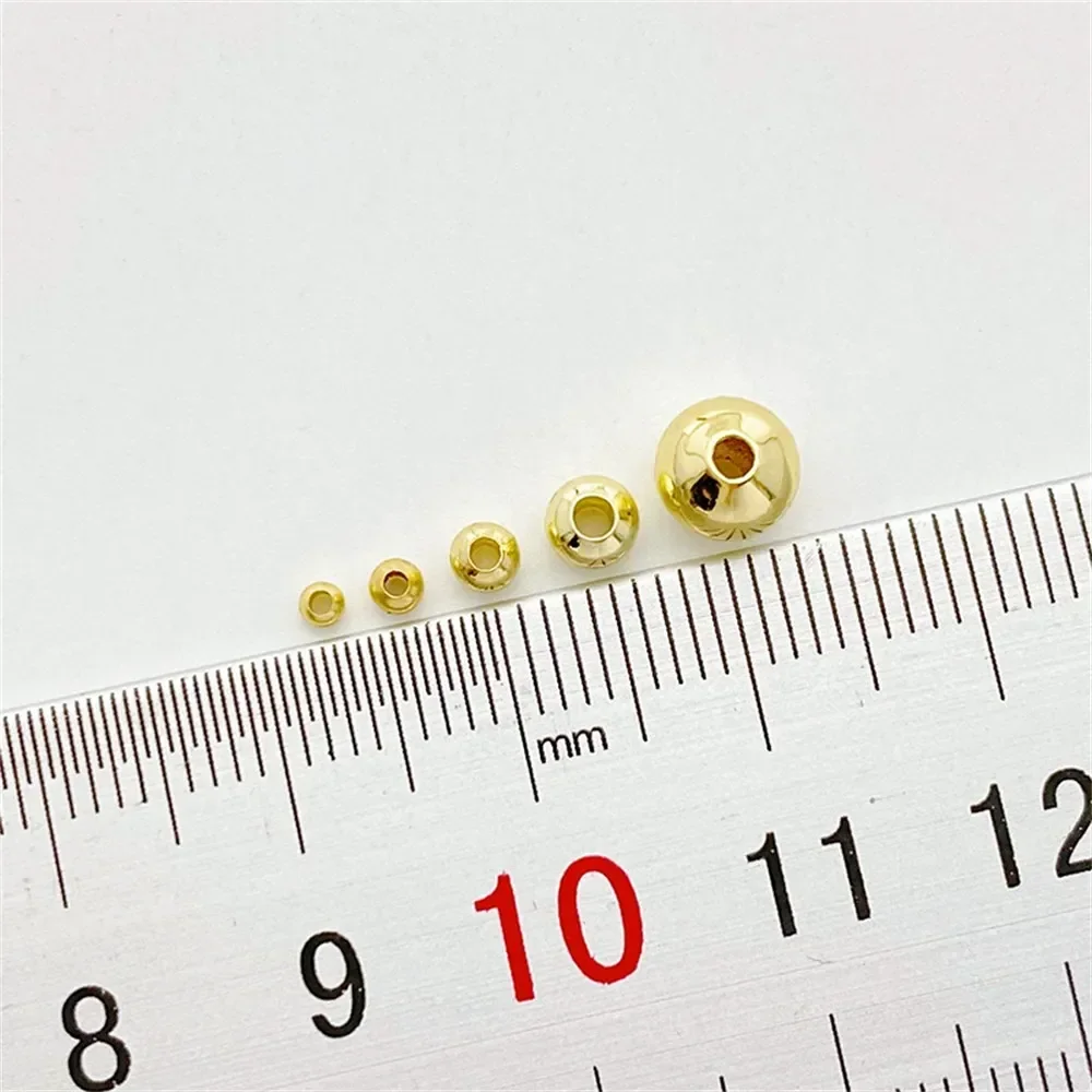 

14K Gold-wrapped Lightweight Gold Beads, Round Beads, Loose Beads, DIY String, Bracelet, Necklace, Jewelry Accessories