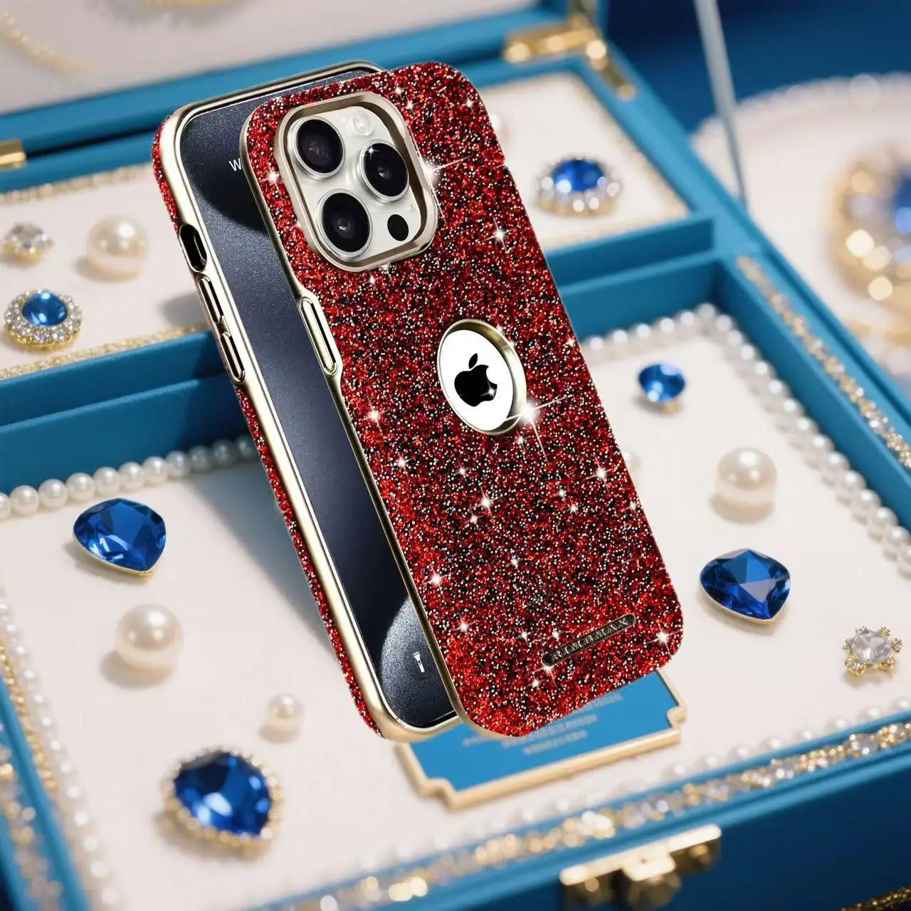 

Luxury Sparkling Powder Sparkling Diamond Plating Phone Case For iPhone 12 13 14 15 16 Pro Max Anti Drop Magnetic Protect Cover