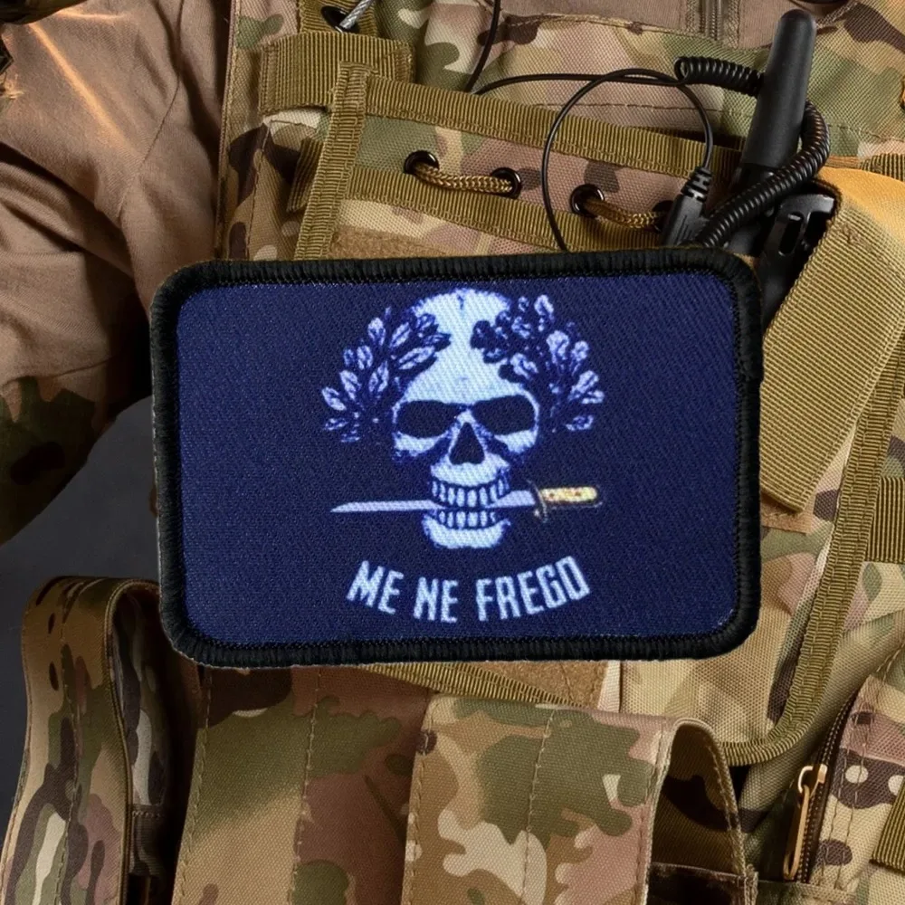 

Me Ne Frego Tactical Patches for Clothing Printed Hook and Loop Patch Military Morale Badge Backpack Sticker