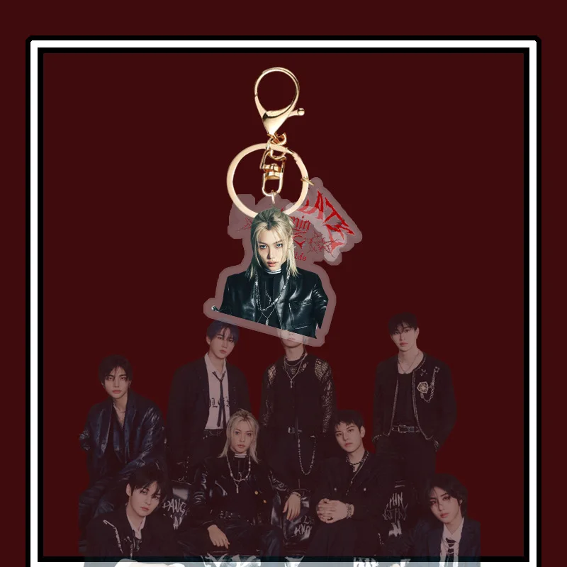 Popular Korean idol group acrylic keychain album ATE five-star pendant key Bang Chan Lee peripheral car chain bag accessories