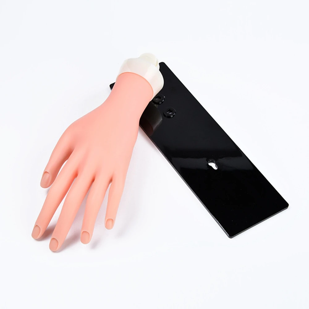 Two models Nail Training Hand Flexible Practice Plastic Mannequin Hand Nails Tips Art Training Hand for Nail Acrylic Fixed Plate