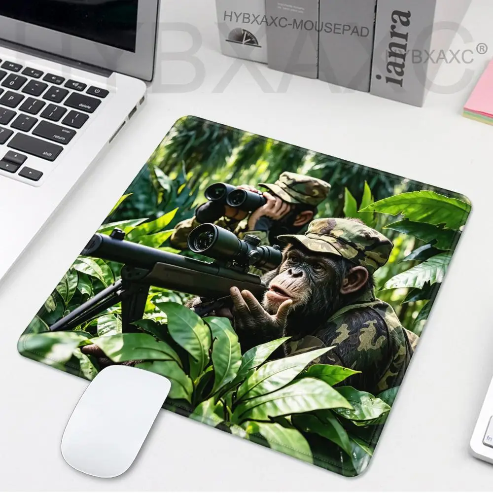 HYBXAXC Jungle Military Monkey Sniper Small Mouse Pad Waterproof Desk Mat for Tactical Fans Extended Gaming Pad for PC & Laptop