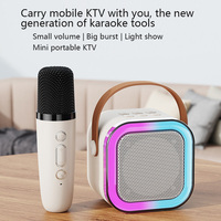 K12 Karaoke Machine Portable Bluetooth5.3 Speaker System with 2 Wireless Microphones Home Family Singing Children's Gifts