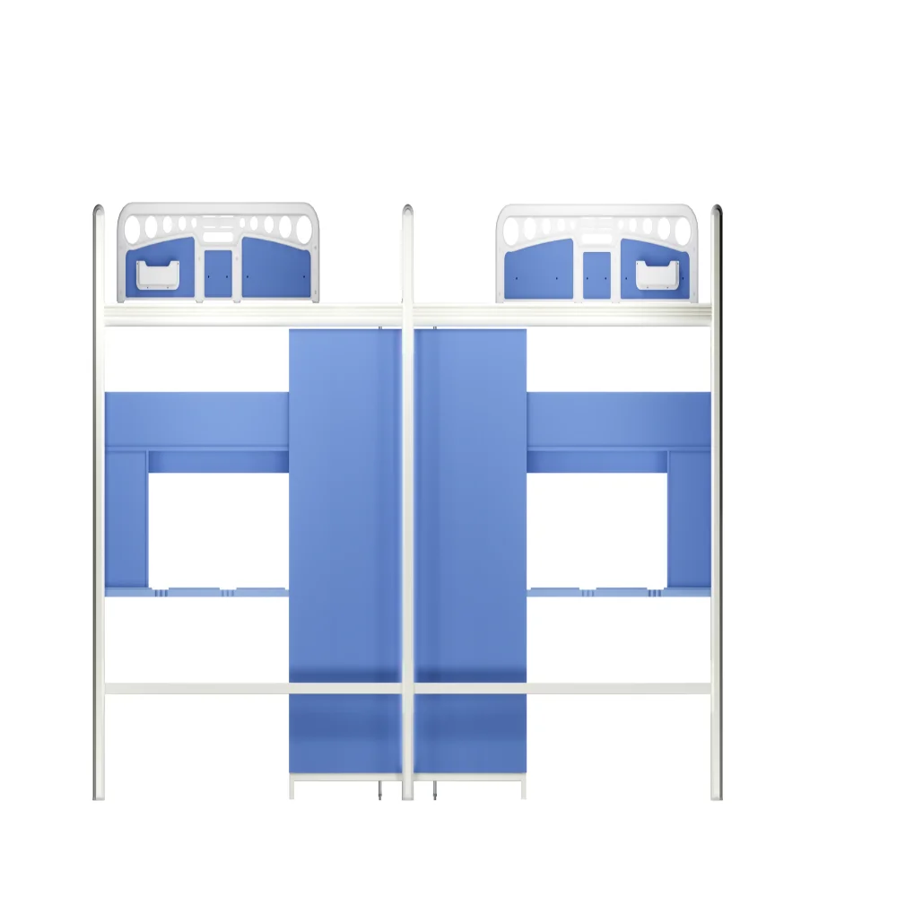 

-For Modern Blue and White Bunk Bed with Storage Cabinets - Space-Saving Design^