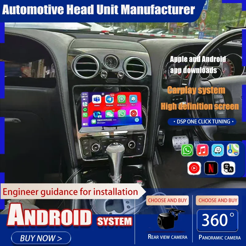 For Bentley Right peptide Continental GT Flying Spur Android Radio Carplay Autoradio Stereo Multimedia intelligent systems Auto