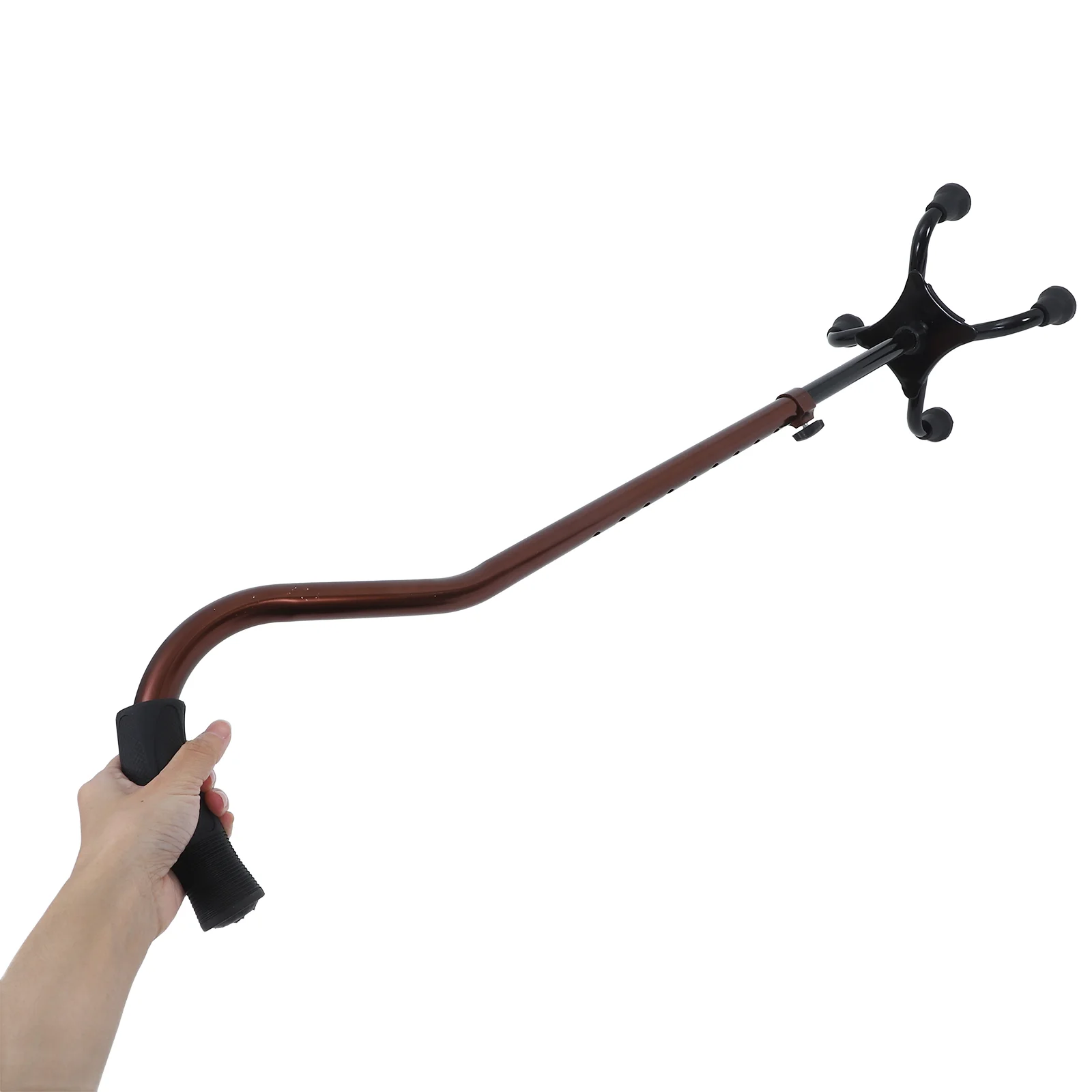 Bronze Straight Stick Four-leg Aluminium Alloy Walking Stick for Seniors Disabled and Elderly (Packing in Separate Carton)