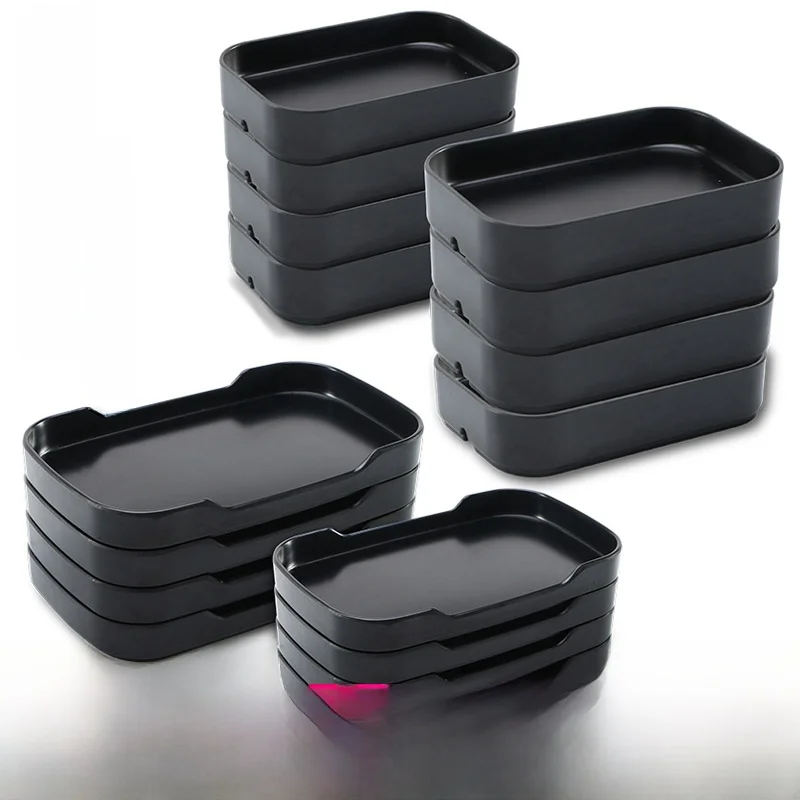 

A5 Japanese Sle Rectangular BBQ Plate Bla Plastic Hot Pot Di Self-Service ill Bar Meltne Di Adult Size 8 Inches