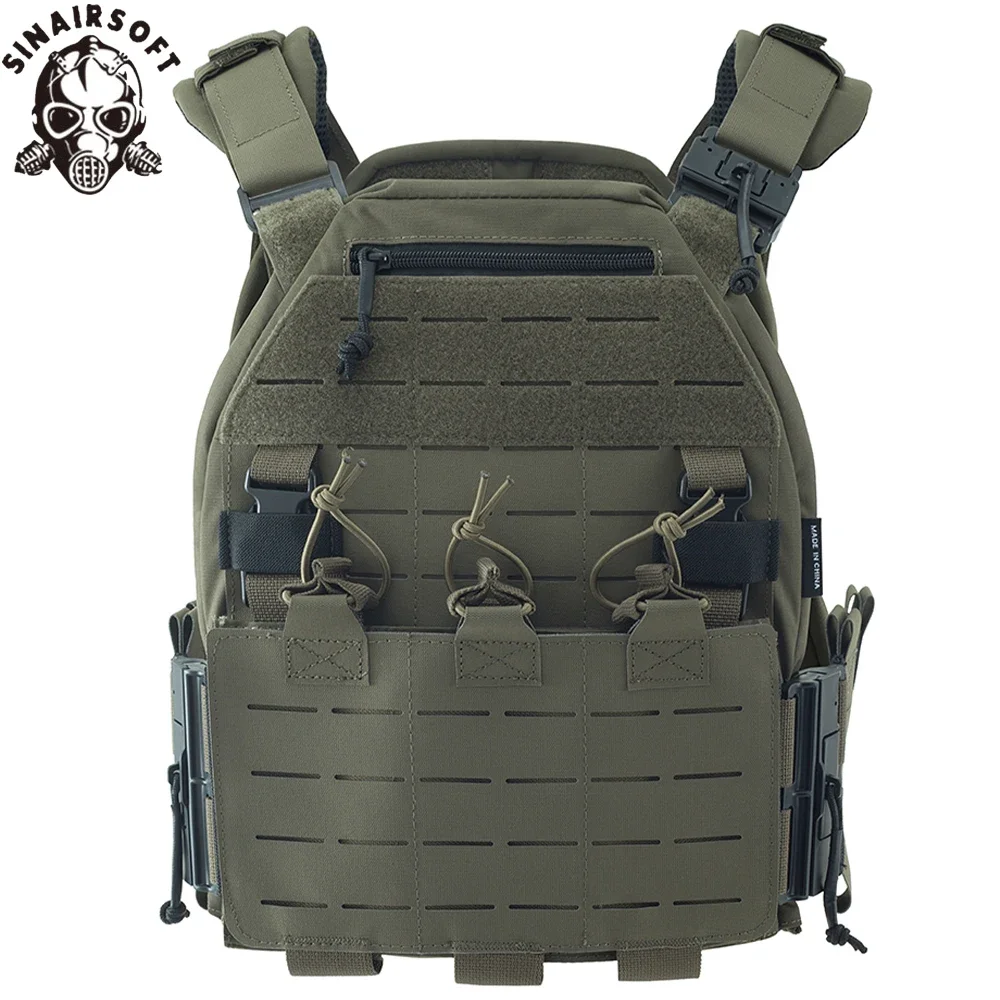 SINAIRSOFT Peso ligero Soporte de placa de combate de liberación rápida 500D Nylon Molle Chaleco táctico Chaleco táctico negro