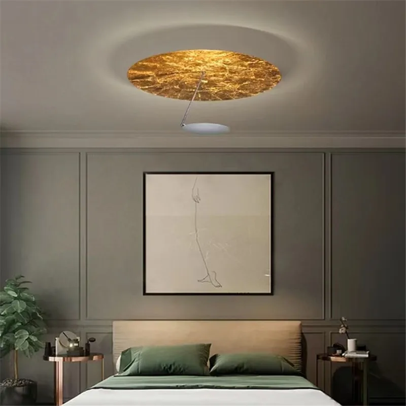 Imagem -03 - Lâmpada do Teto com Folha de Ouro Itália Smith Led Light For Living Room Art Decor Hotel Restaurante Corredor Lâmpada Criativa Ufo