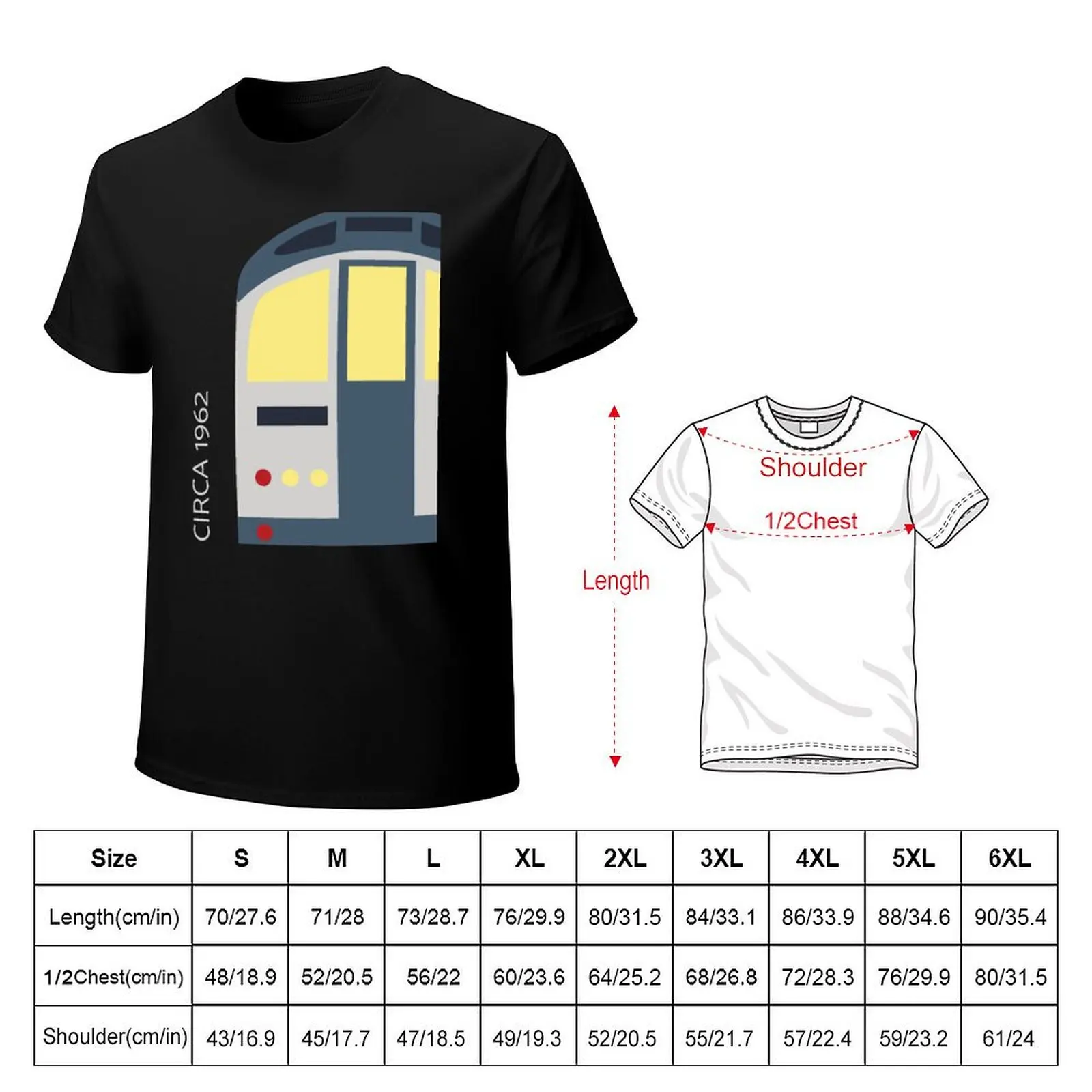 Circa 1962 Tube Underground Train T-Shirt Running Gym Short Sleeve Sports Tee