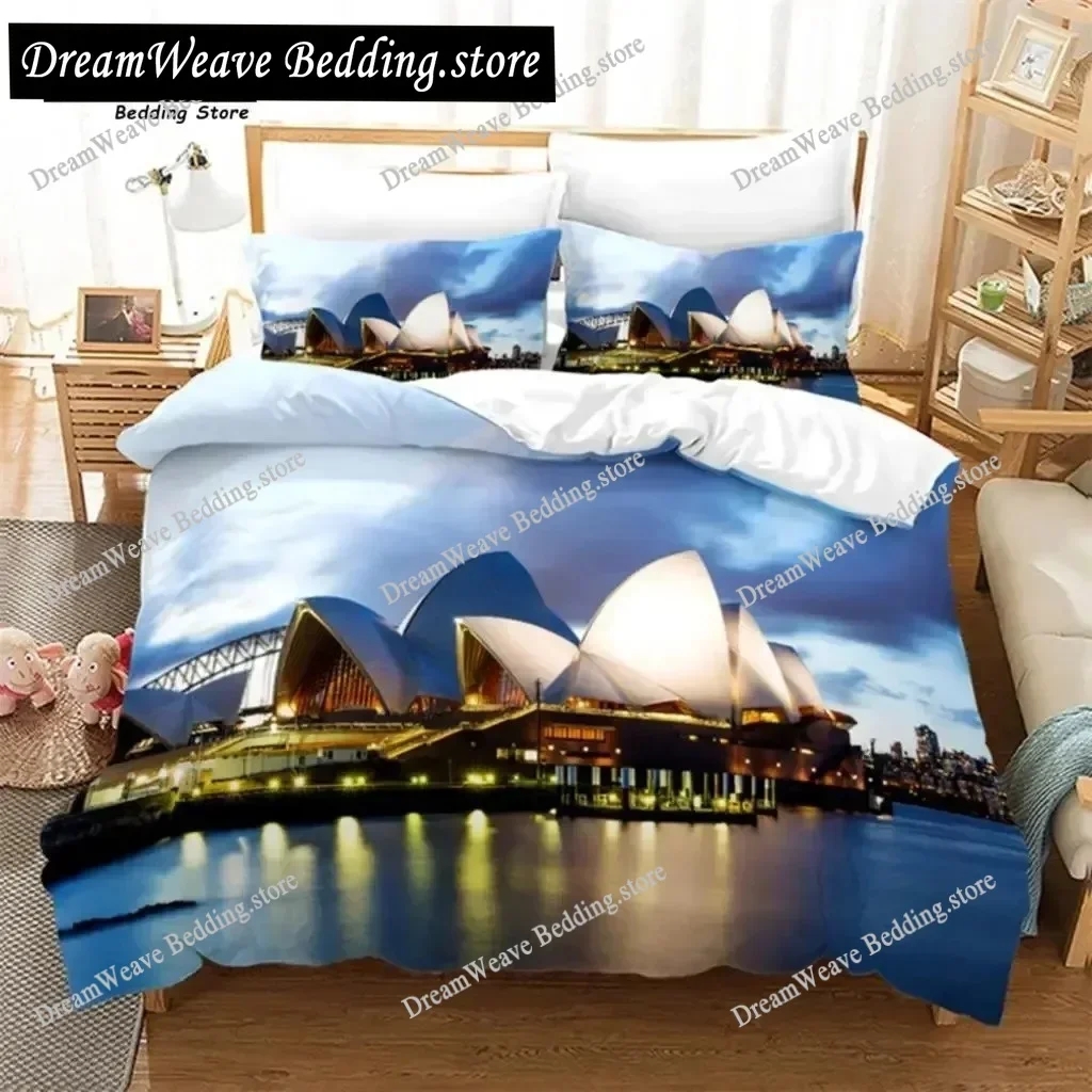 3D Europe City Building Bedding Set 3D Print Duvet Cover Cartoon Comforter King for Kids Child Teen Boys Girls Bedroom Decor963