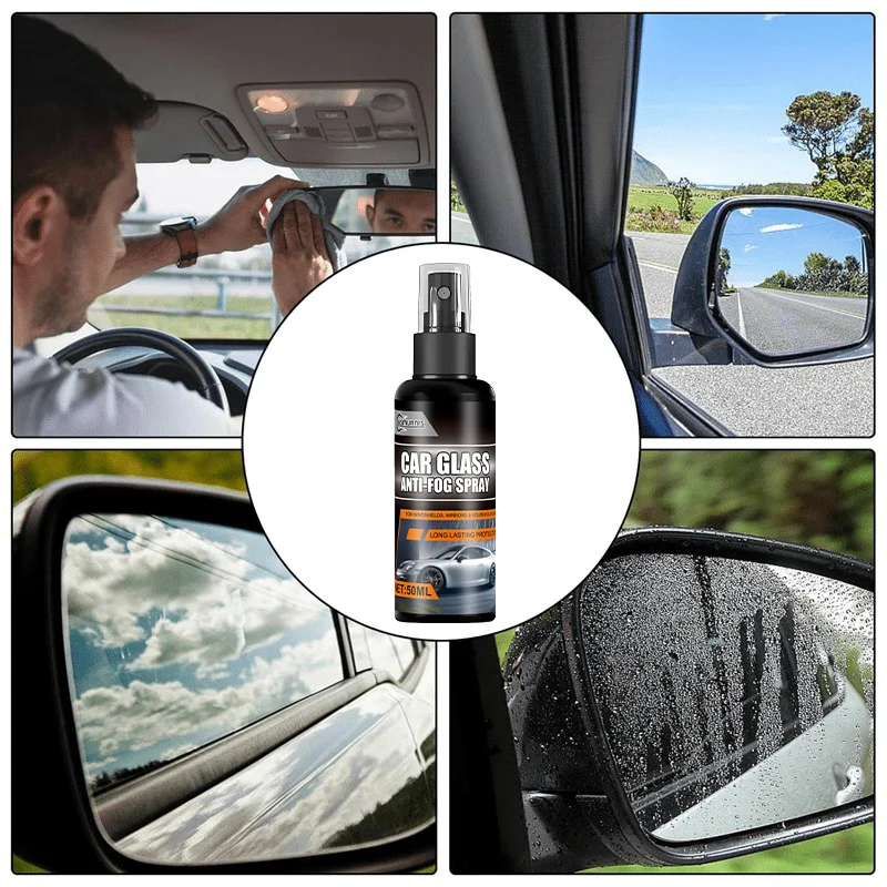 Anti-fog Spray, Prevents Fogging of Car Windshields and Rearview Mirrors, Enhances Visibility, Suitable for All Types of Lenses