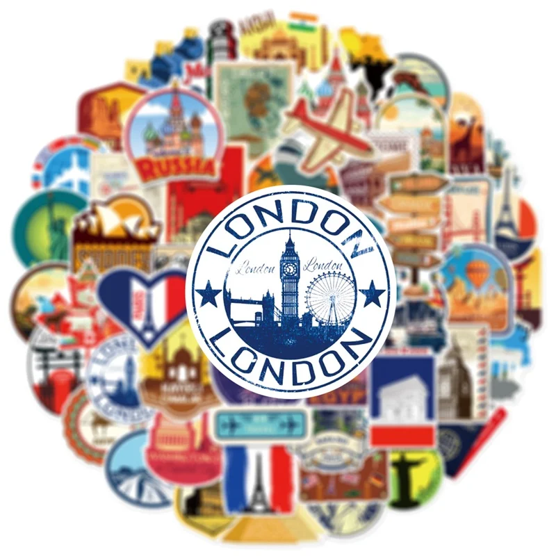 10/30/50PCS Cartoon Gekleurde Reizen PVC Sticker Esthetische Decoratie Scrapbooking Benodigdheden DIY Hand Accounting voor kinderen