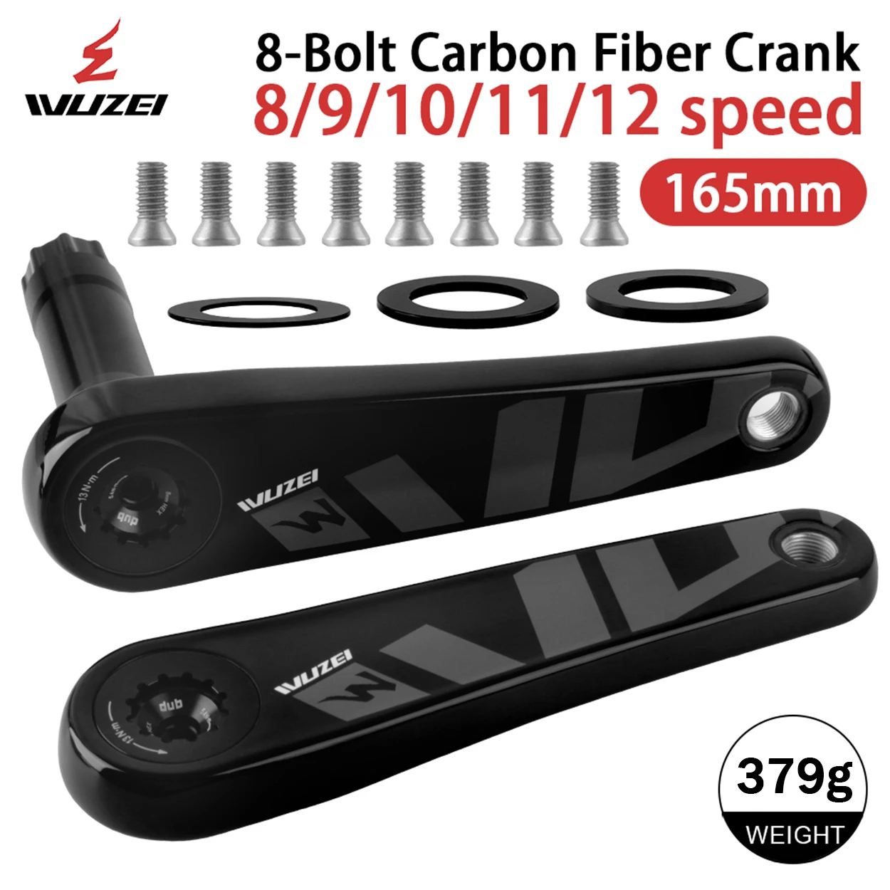 WUZEI Carbon Fiber Road Bike Crankset Ultra-Light Bicycle Crank