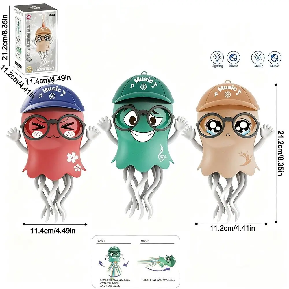 Zabawka LED - tańcząca ośmiornica, automatyczne unikanie przeszkód, raczkująca, tańcząca, zabawka LED, ośmioklauzowa, kręcąca się.