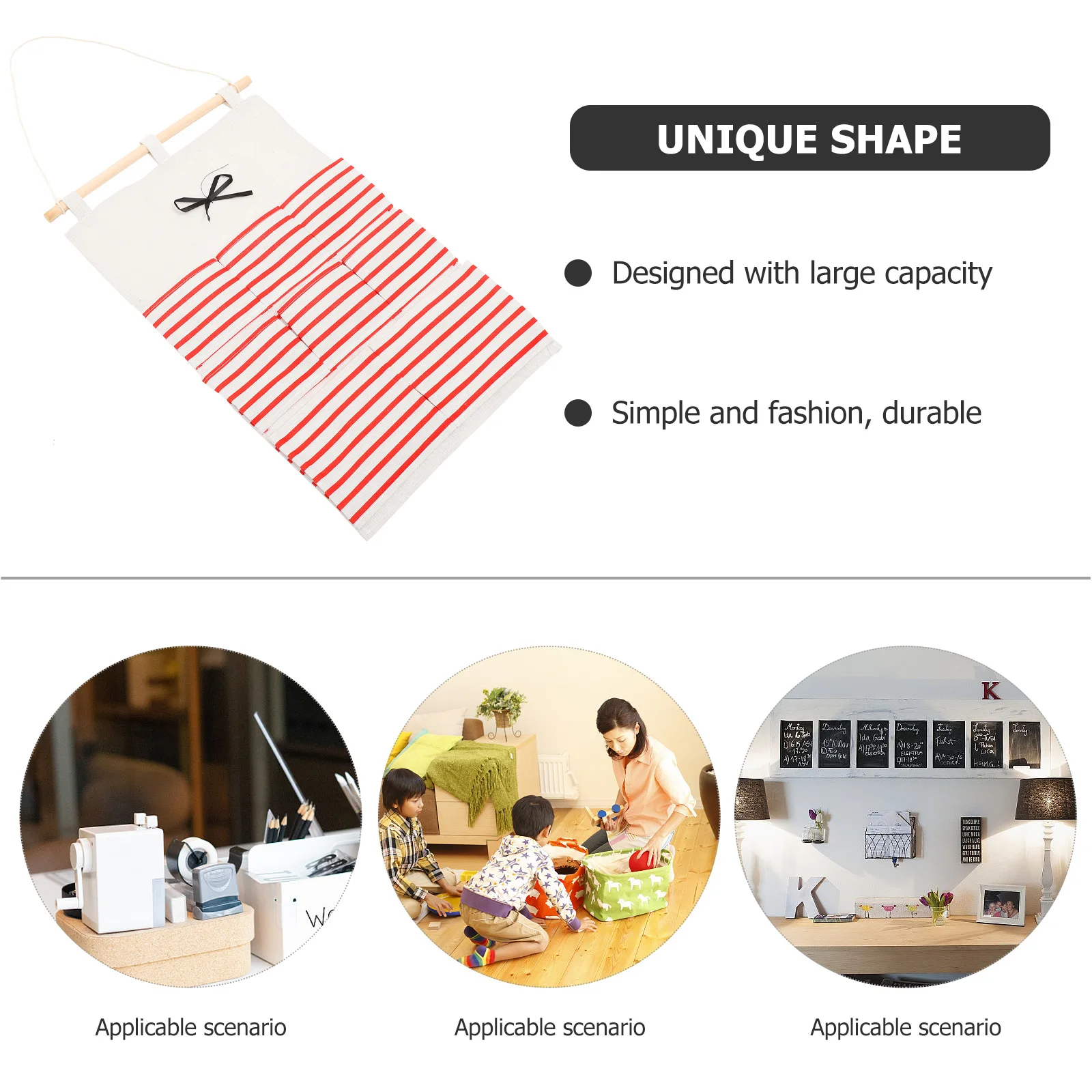 

Hanging Bag 8 Pockets Red Cotton Linen Wall Mount ganizer Closet Dormitory Space Saver Socks Underwear Storage Pouch Home