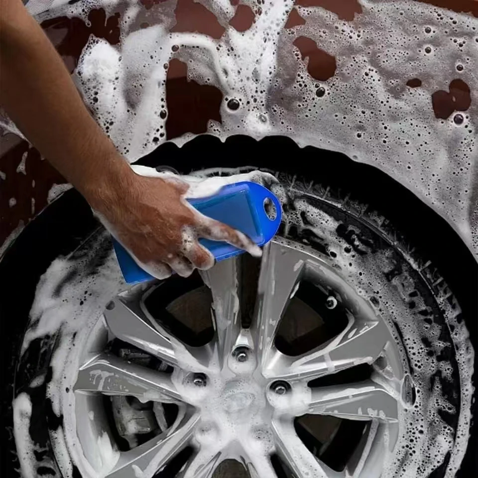 2Pcs Car Tires Waxing Polishing Cleaning Wipe Washing Tire Tyre Wheel Rim Trim Contour Detailing Dressing Shine Pad Sponge