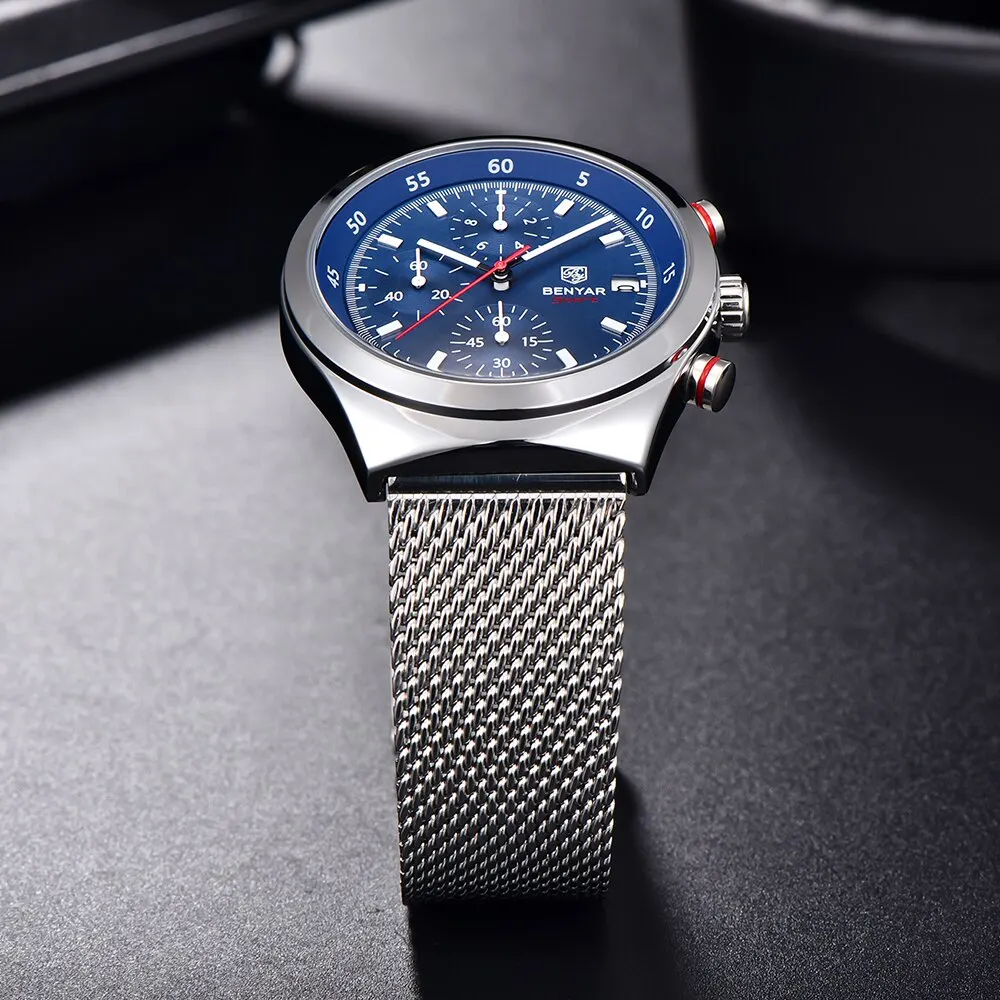 BENYAR 2024 Luxury Men Watch Waterproof Fashion Casual Quartz Wristwatch Man's Business Watches Male Sport Clock