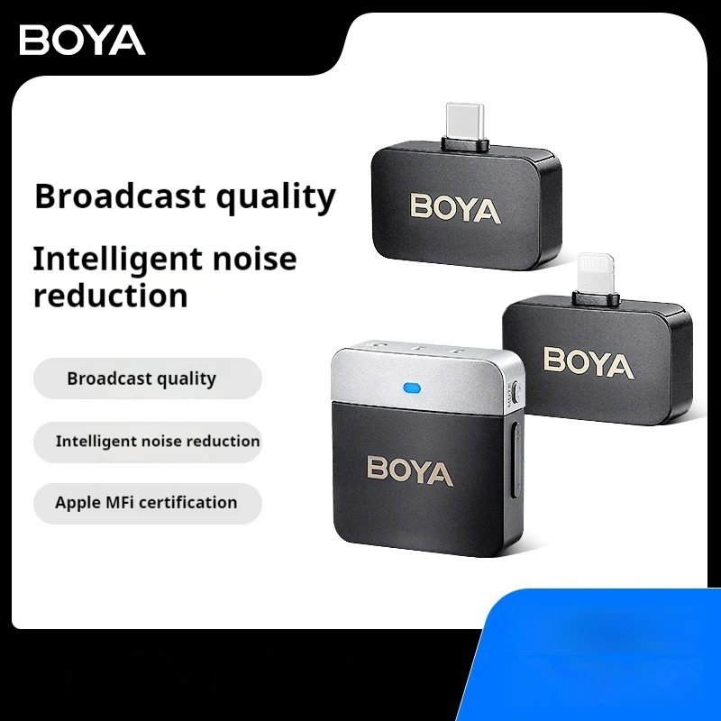 BOYA BY-M1V Wireless Lavalier Lapel Microphone Mobile Camera Live Streaming Noise Reduction Custom Microphone For Iphone Android